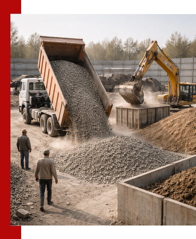 Доставка нерудных материалов с погрузкой и разгрузкой в Крымске