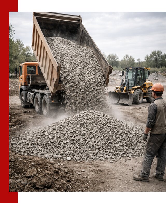 Доставка щебня в Крымске крупными и мелкими фракциями