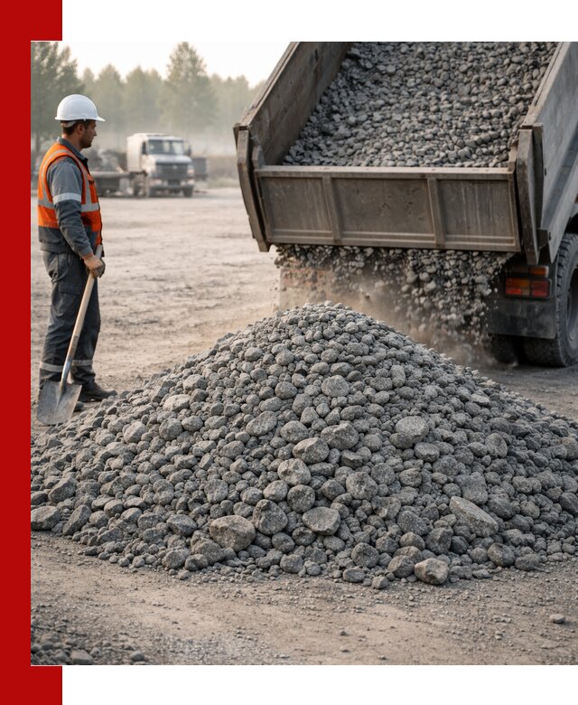 Гранитный щебень фракции 100–201 для строительства в Крымске