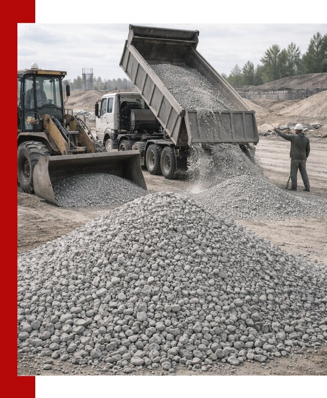 Доставка известнякового щебня фр. 5–20 в Крымске