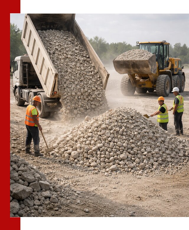 Доставка известнякового щебня фр. 40-70 в Крымске