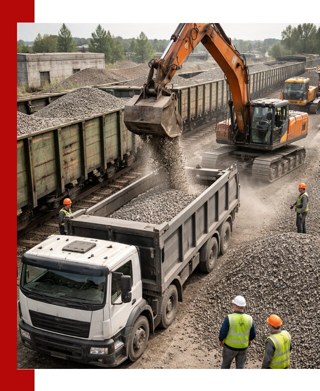 Железнодорожный щебень фракция 25–60 для поставок в Крымске