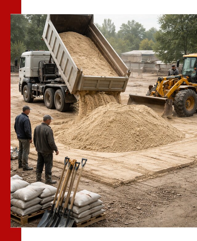 Доставка мытого песка в Крымске с самосвалами по выгодной цене