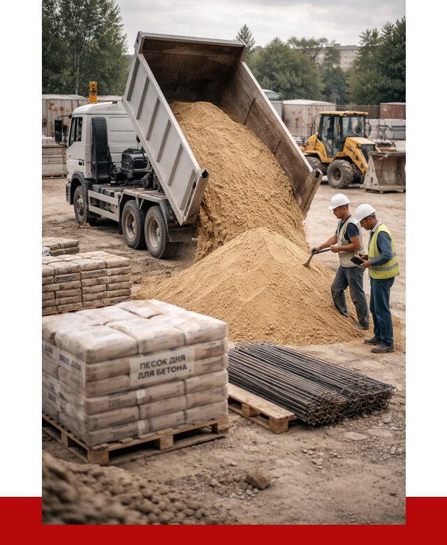 Песок для бетона в Крымске от 2591 р. с доставкой, ПРОНЕРУДКрм