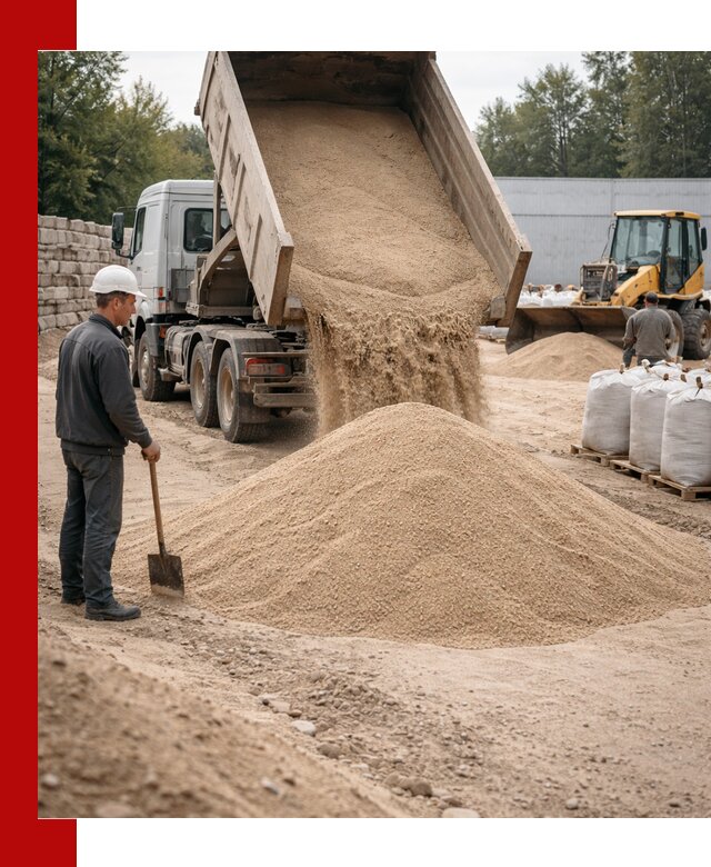 Кварцевый песок фракция 0–3 мм с доставкой в Крымске
