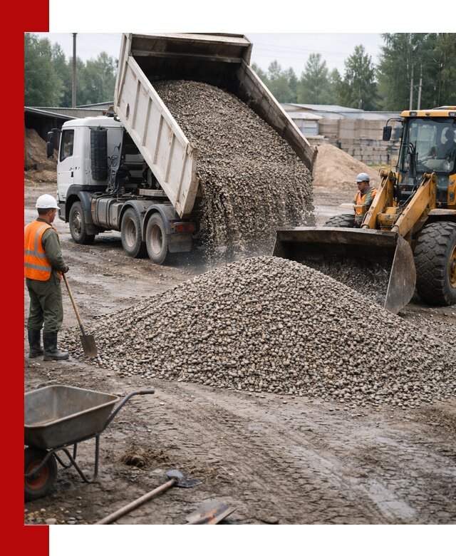 Мытый гравий с доставкой в Крымске от карьера до участка