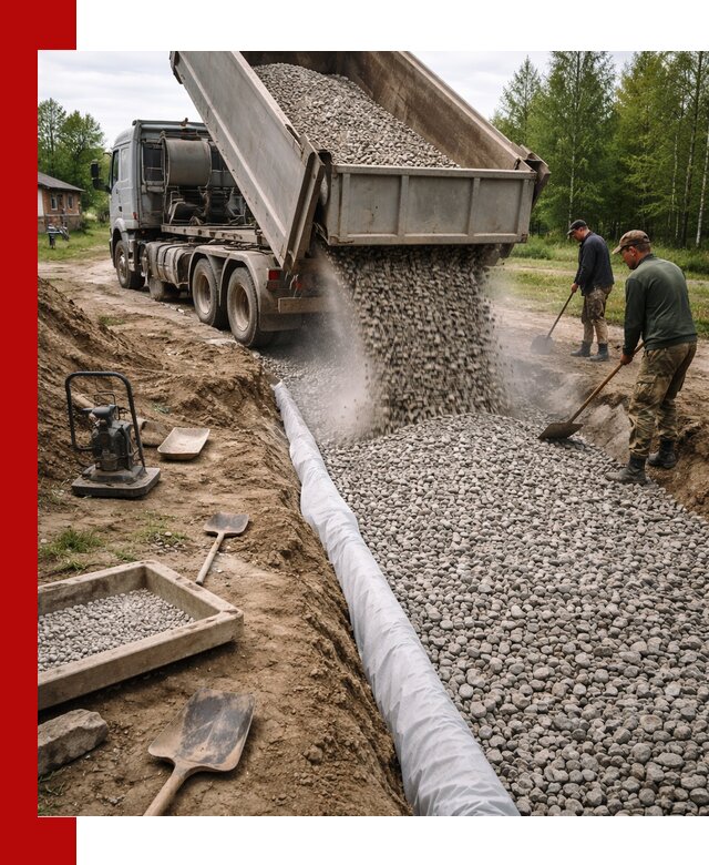 Гравий для дренажа с доставкой в Крымске качественный и недорогой