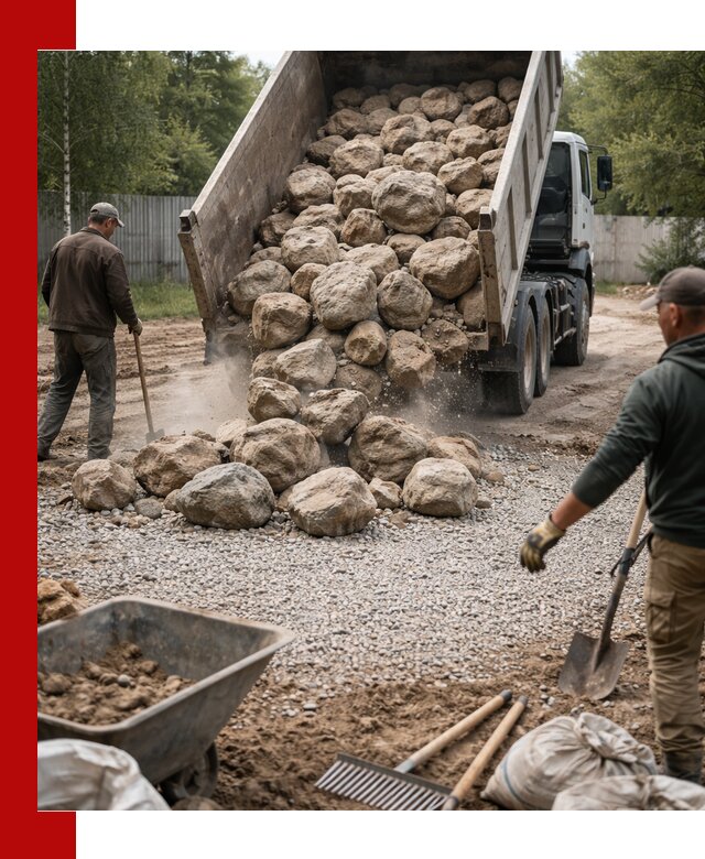 Доставка и укладка булыжника в Крымске