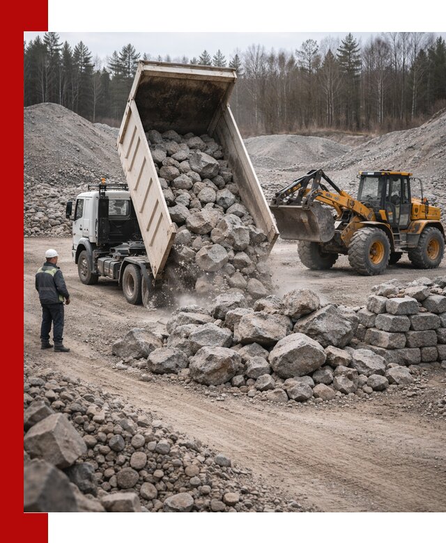 Доставка и продажа бутового гранитного камня в Крымске