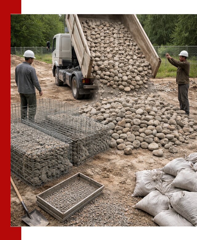 Камень для габионов фракция 70–151 в Крымске