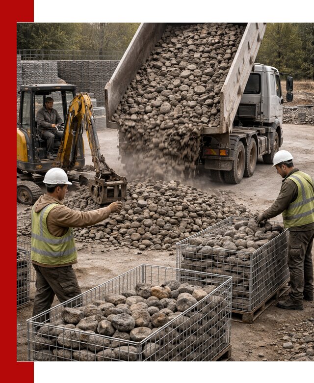 Камень для габионов фракция 100–201 в Крымске