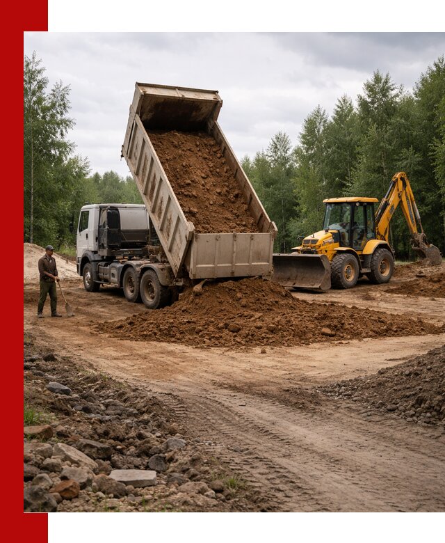 Доставка суглинка самосвалами в Крымске подсыпка и планировка