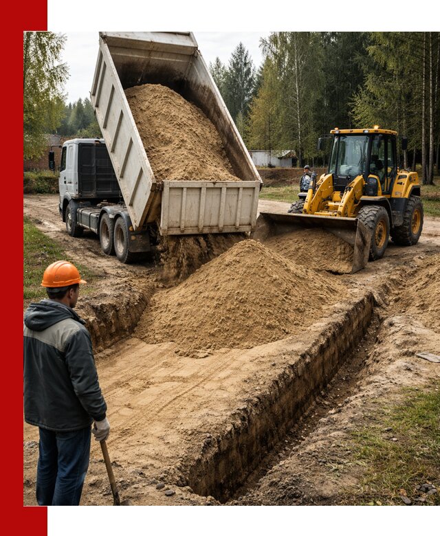 Доставка песчаного грунта в Крымске для строительных работ