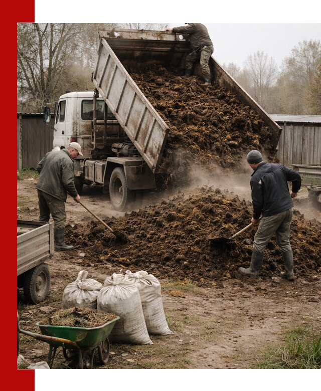 Доставка коровьего навоза самосвалом в Крымске
