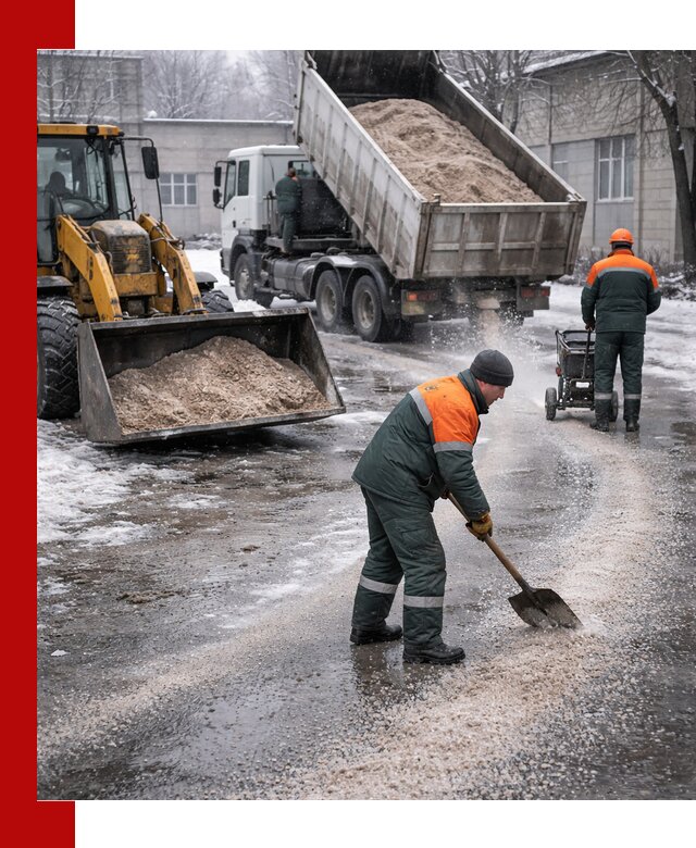 Реагент против гололеда с доставкой и нанесением в Крымске