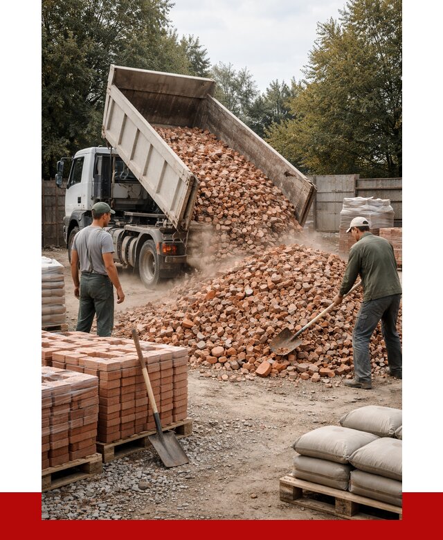 Бой кирпича в Крымске с доставкой от 4352 руб/куб | ПРОНЕРУДКрм