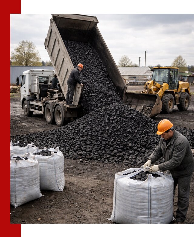 Доставка каменного угля в Крымске оптом и в розницу