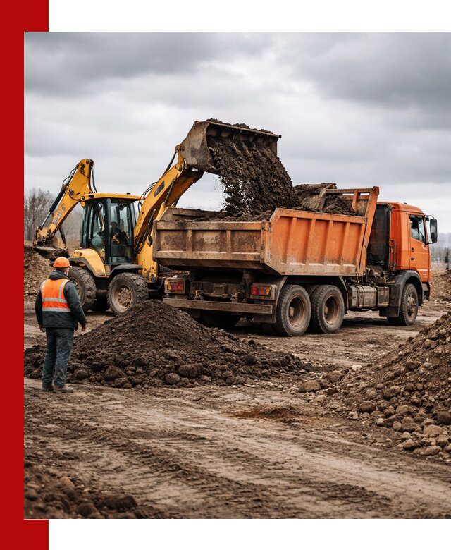 Вывоз грунта и строительного мусора в Крымске грузовыми самосвалами