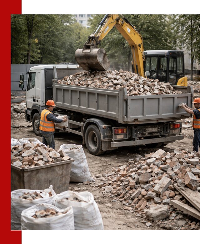 Вывоз строительного мусора в Крымске с самосвалами и контейнерами