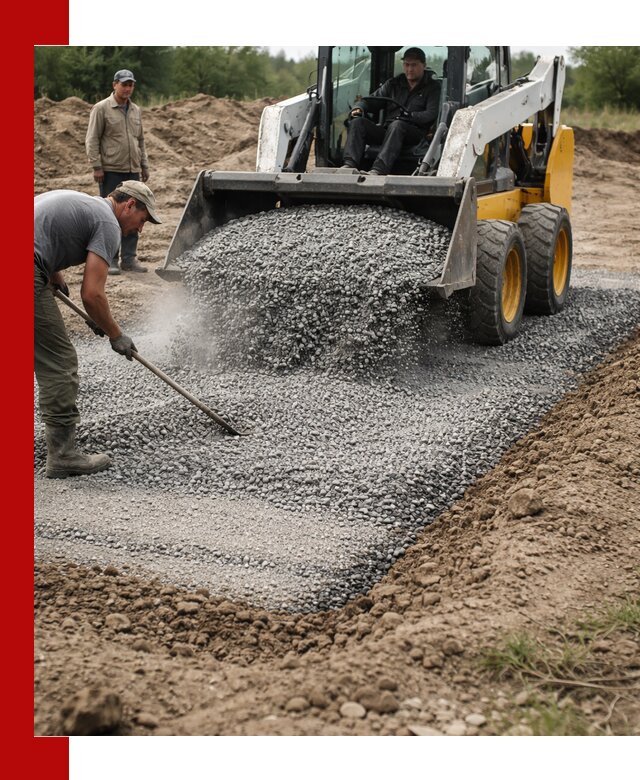 Устройство щебеночной подушки в Крымске для дорог и фундаментов